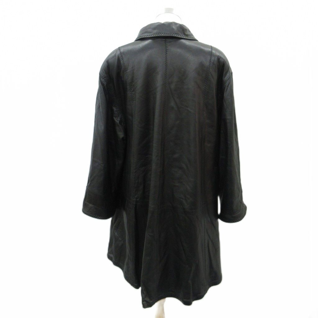 ギャロッティ GALLOTTI レザーコート 本革 40 黒 ブラック ステッチ