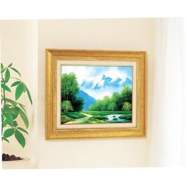 油絵額 フレームセット F6号 工藤昭重 「北アルプス」460×552×55mm 金