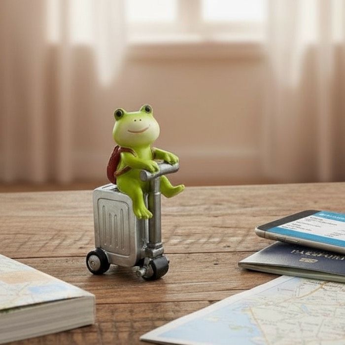 ミニチュアアニマル ぽっちゃり蛙トラベル 旅行 スーツケース カエル