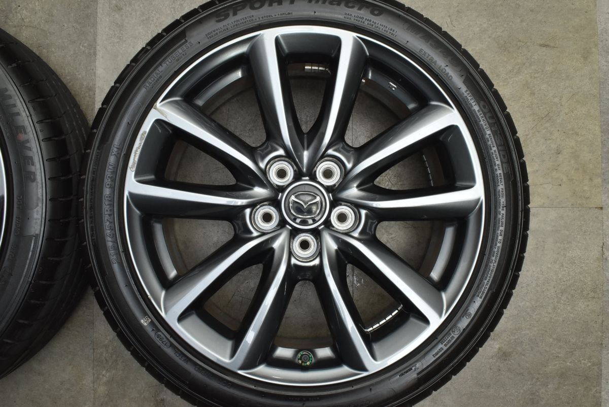 バリ溝】マツダ MAZDA3 ファストバック 純正 18in 7.0J +45 PCD114.3