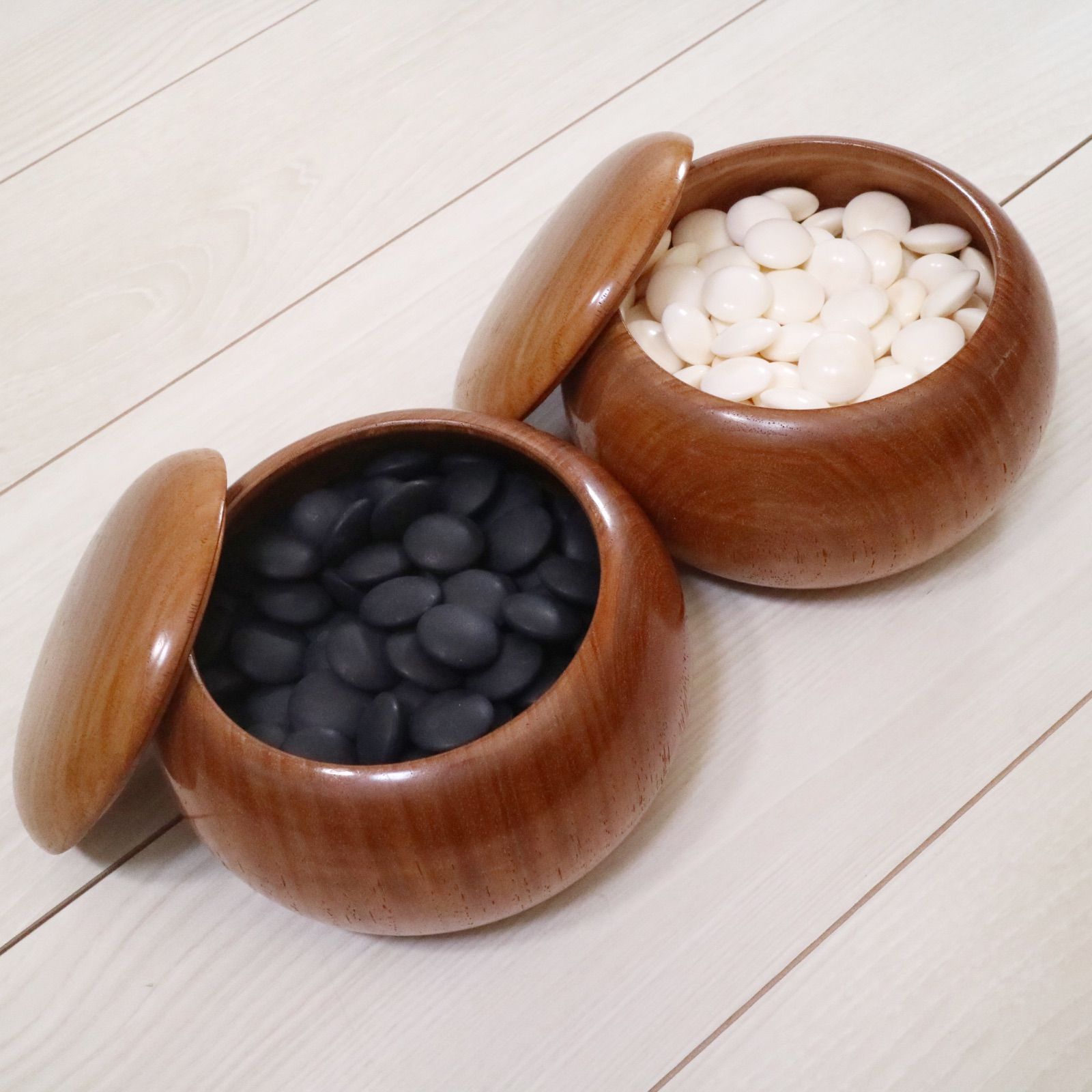 蛤碁石 蛤 はまぐり 34号 那智黒 碁笥付 囲碁 碁石 欅 特大碁笥 - メルカリ