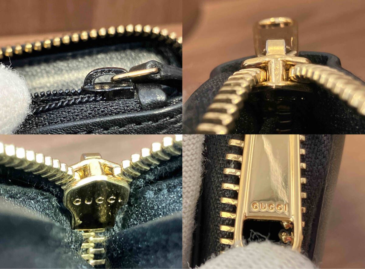 鑑定済 GUCCI グッチ 658839・525040 GGロゴ BASKET レザー 長財布