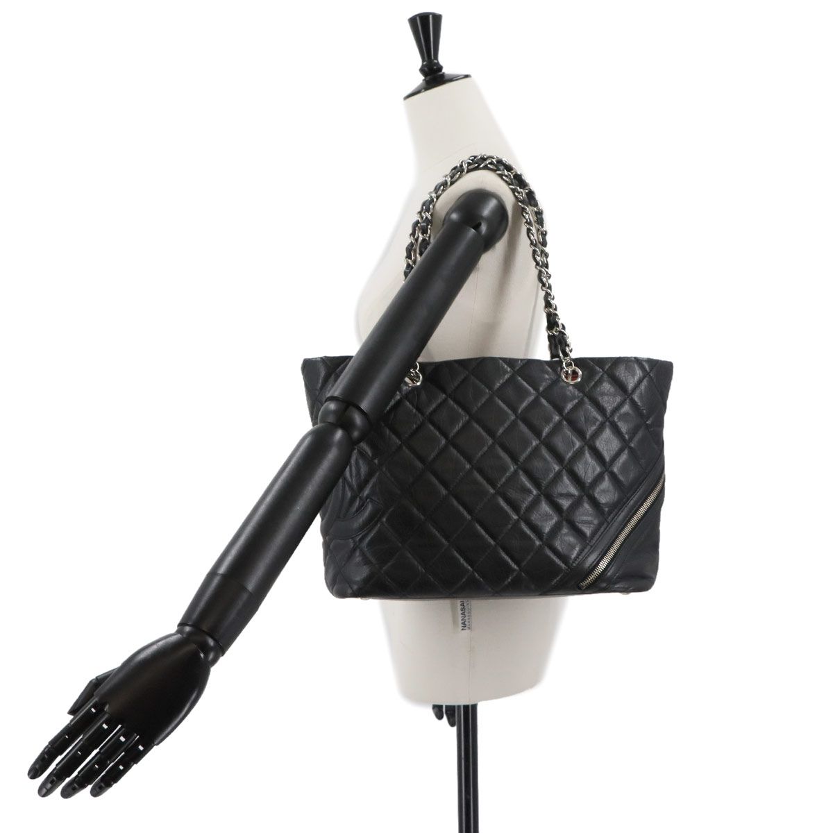 美品 シャネル CHANEL カンボンライン コットンクラブ チェーン トート 