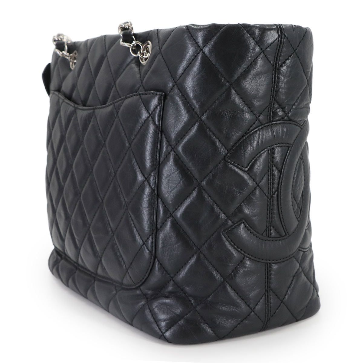 美品 シャネル CHANEL カンボンライン コットンクラブ チェーン トート 