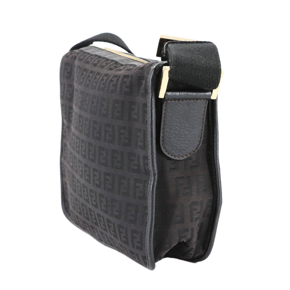 フェンディ FENDI ズッキーノ ショルダー バッグ キャンバス レザー