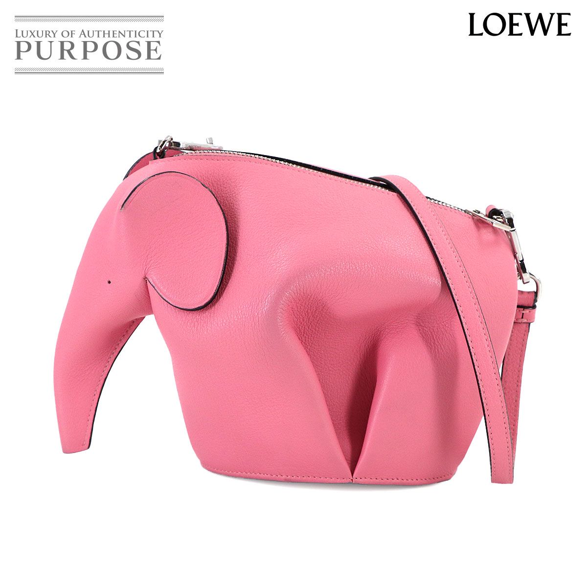 ロエベ LOEWE エレファント ミニ ショルダー バッグ レザー ピンク