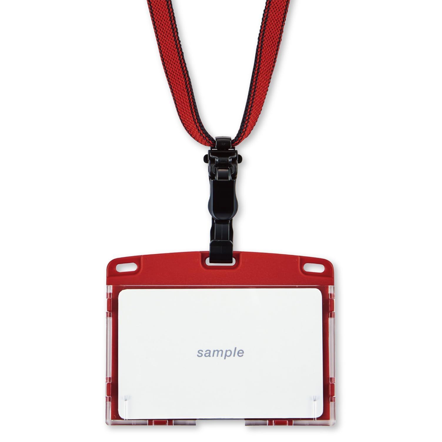 1枚 ハードケース レッド 名刺サイズ IDカード 脱着式 赤 ネーム