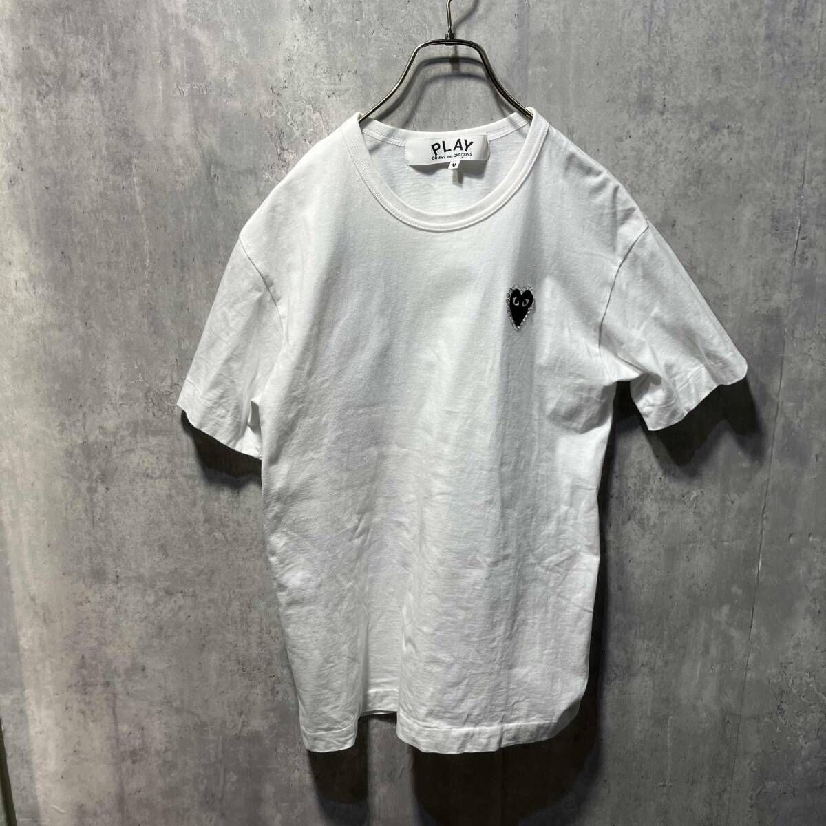 PLAYプレイコムデギャルソン半袖 Sサイズ ホワイト CAMO 迷彩 ハート