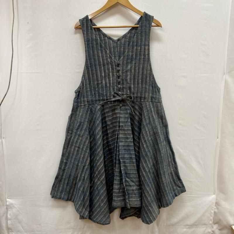 ウサト うさとの服 手織り 天然草木染 藍染め ロング ベスト