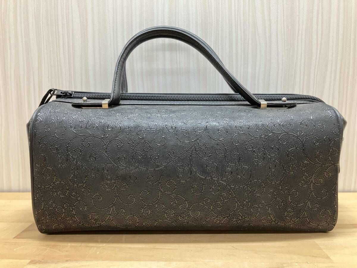 印傳屋 INDEN-YA 甲州印伝 ハンドバッグ 唐草柄 ブラック - メルカリ