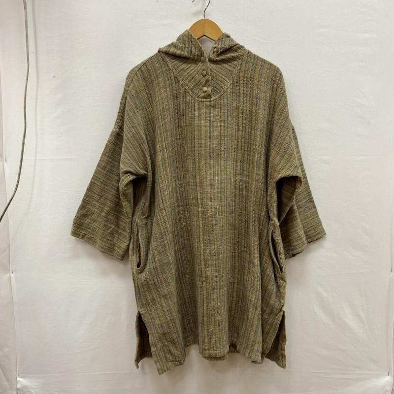 ウサト うさとの服 手織り 天然草木染 フード プルオーバー チュニック