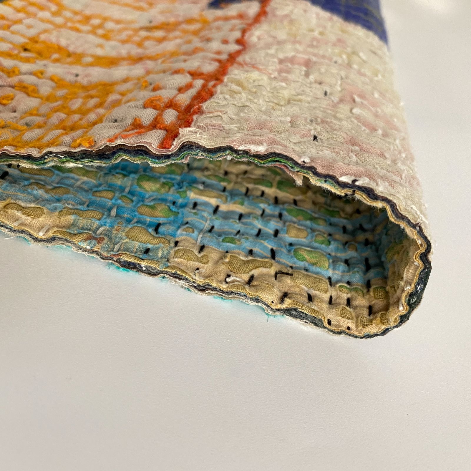 3652 ラリーキルト カンタキルト オールドファブリック ハギレ インド