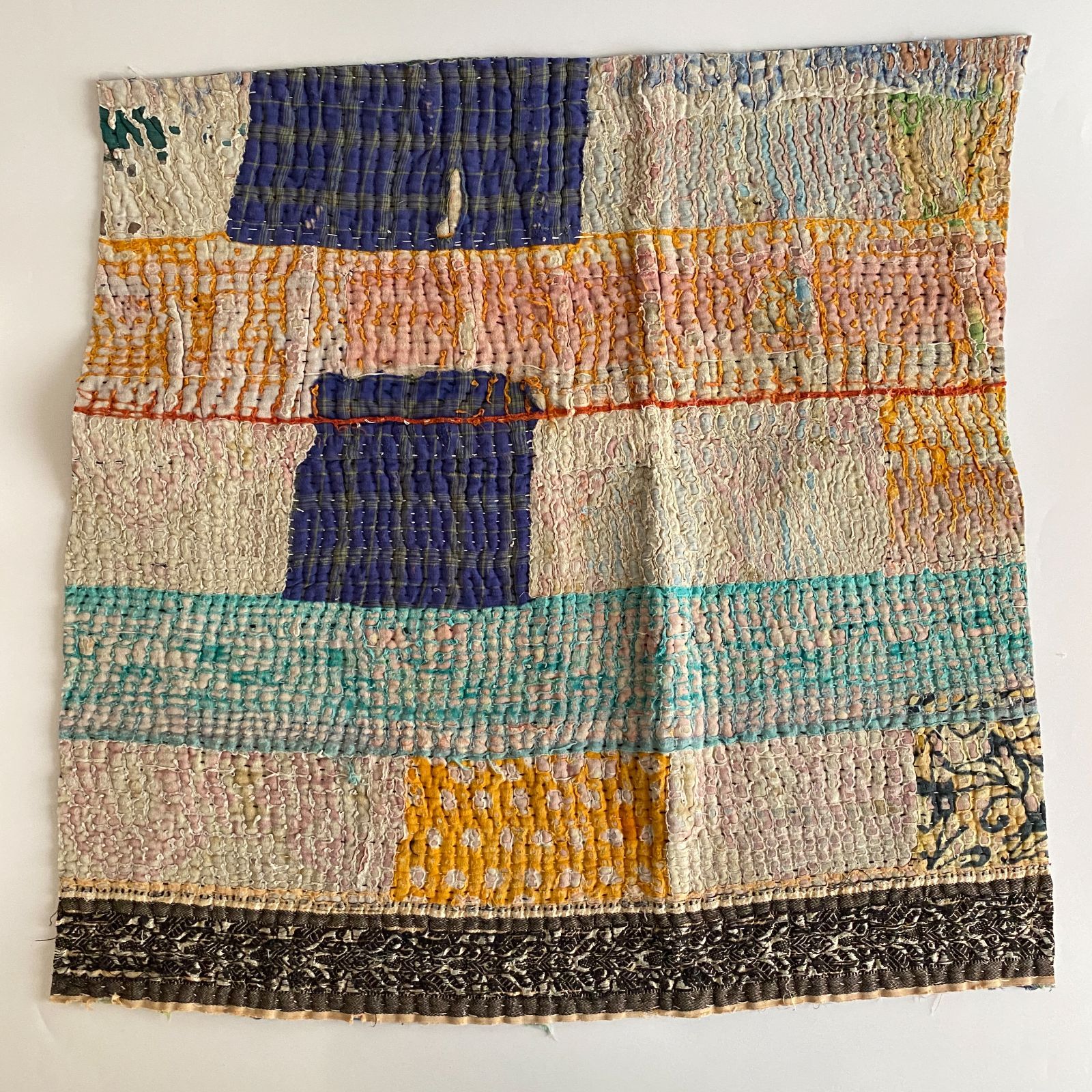 3652 ラリーキルト カンタキルト オールドファブリック ハギレ インド