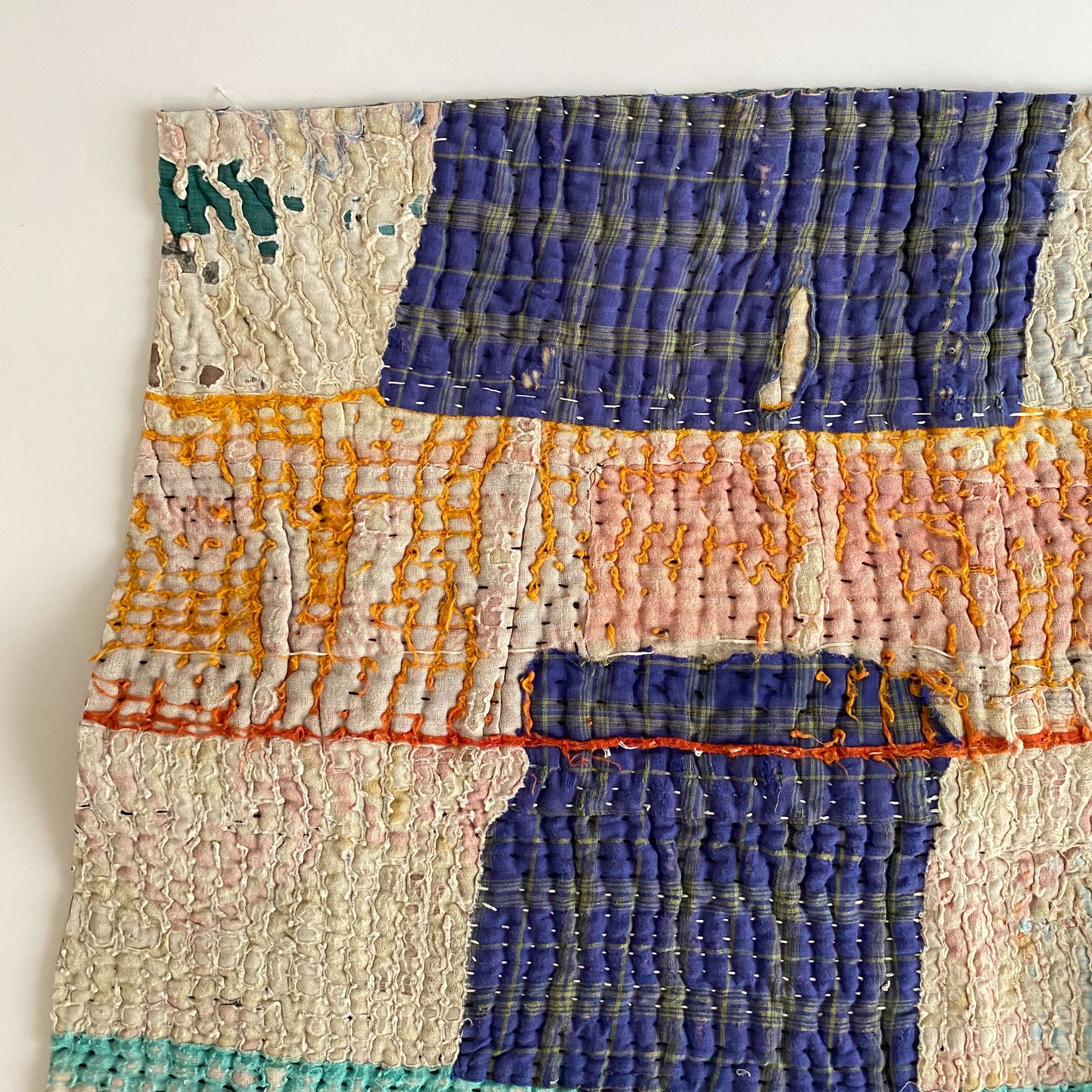 3652 ラリーキルト カンタキルト オールドファブリック ハギレ インド