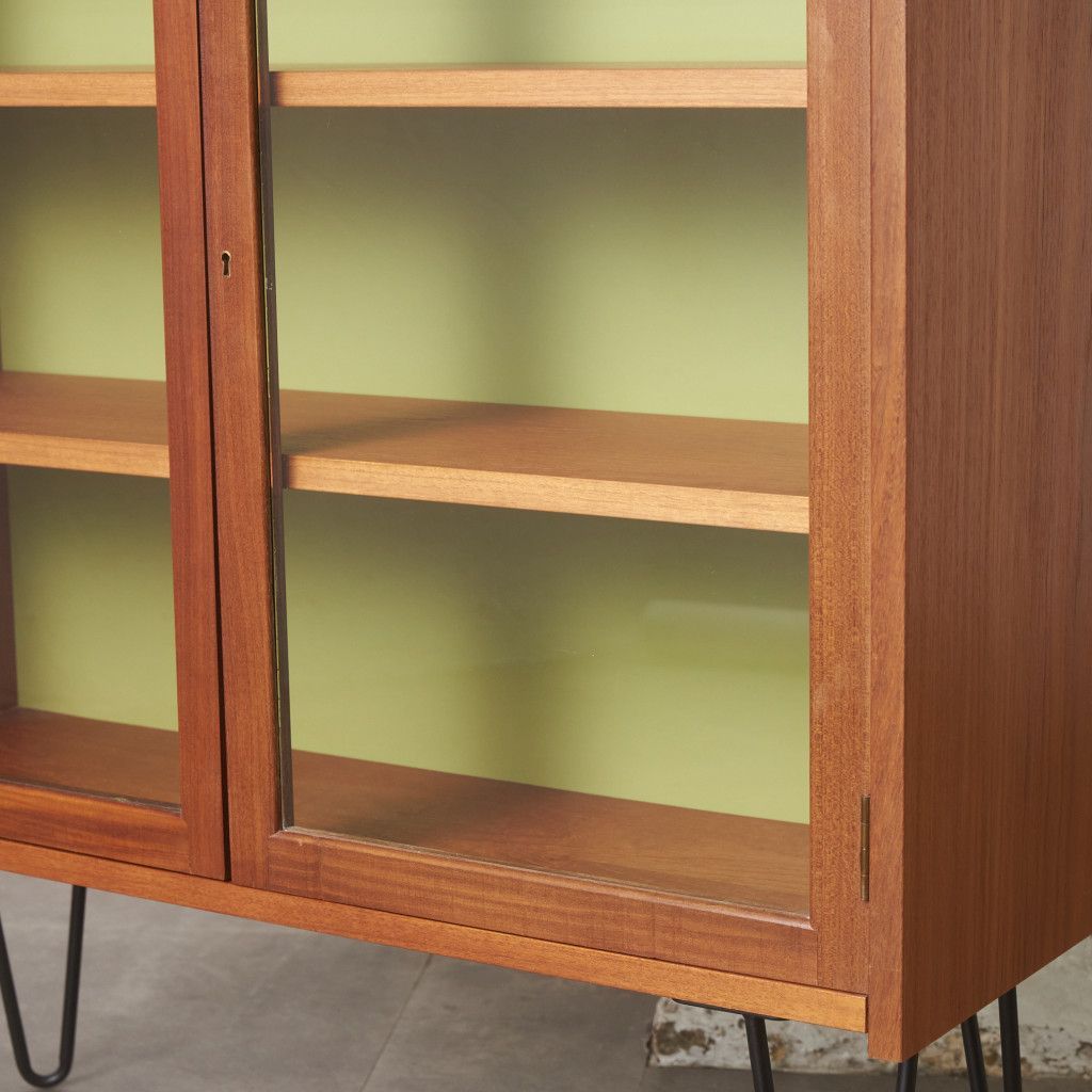 鍵付 G-PLAN Sierra ヴィンテージ ブックケース チーク シェルフ