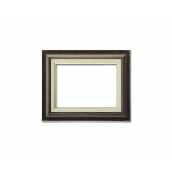 Pサイズ額 〕 油絵額 キャンバス額 木製 茶色 P6号 410×273mm ブラウン