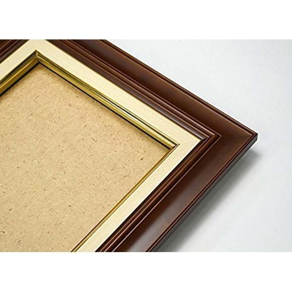 Pサイズ額 〕 油絵額 キャンバス額 木製 茶色 P6号 410×273mm ブラウン