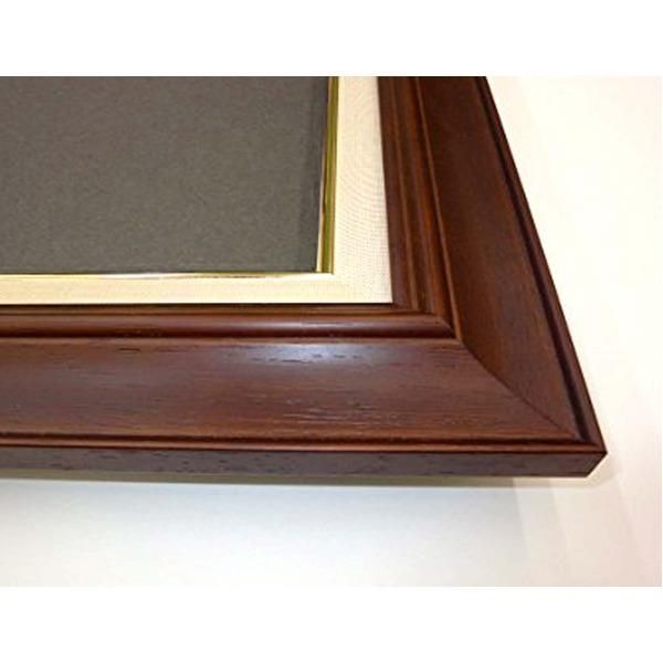 Pサイズ額 〕 油絵額 キャンバス額 木製 茶色 P6号 410×273mm ブラウン