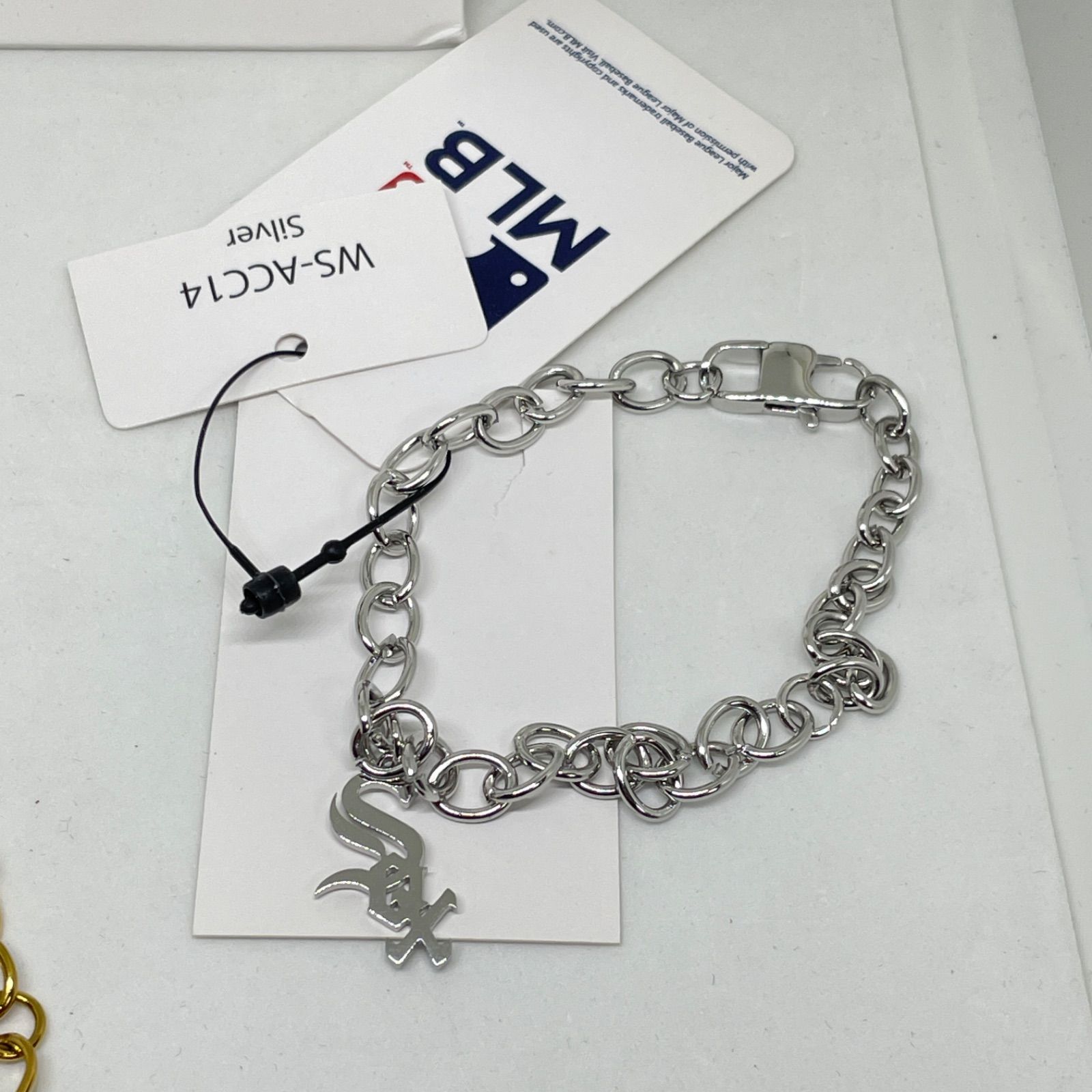 新品】MLB公式 ホワイトソックス ブレスレット ペアセット ゴールド