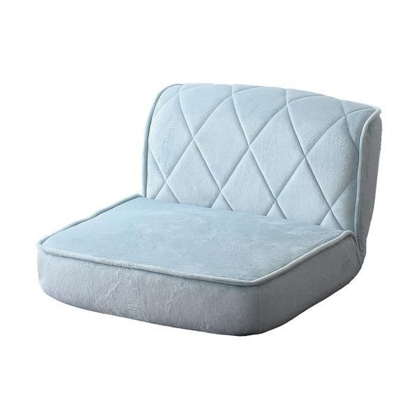 ローソファー 約60cm 1人掛け ブルー リクライニング スチールパイプ 日本製 大人かわいい ダイヤモンドソファ 完成品 リビング