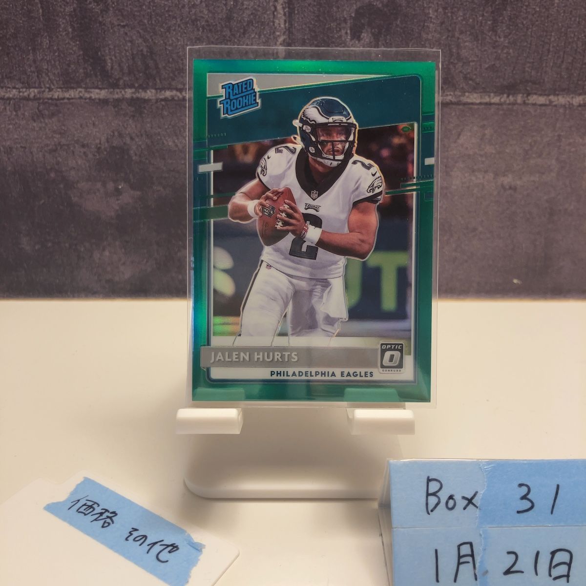 2020 Panini Donruss Optic Jalen Hurts 3/5 PHILADELPHIA EAGLES Rated RC ルーキー Rookie Green Prizm Team Color カード