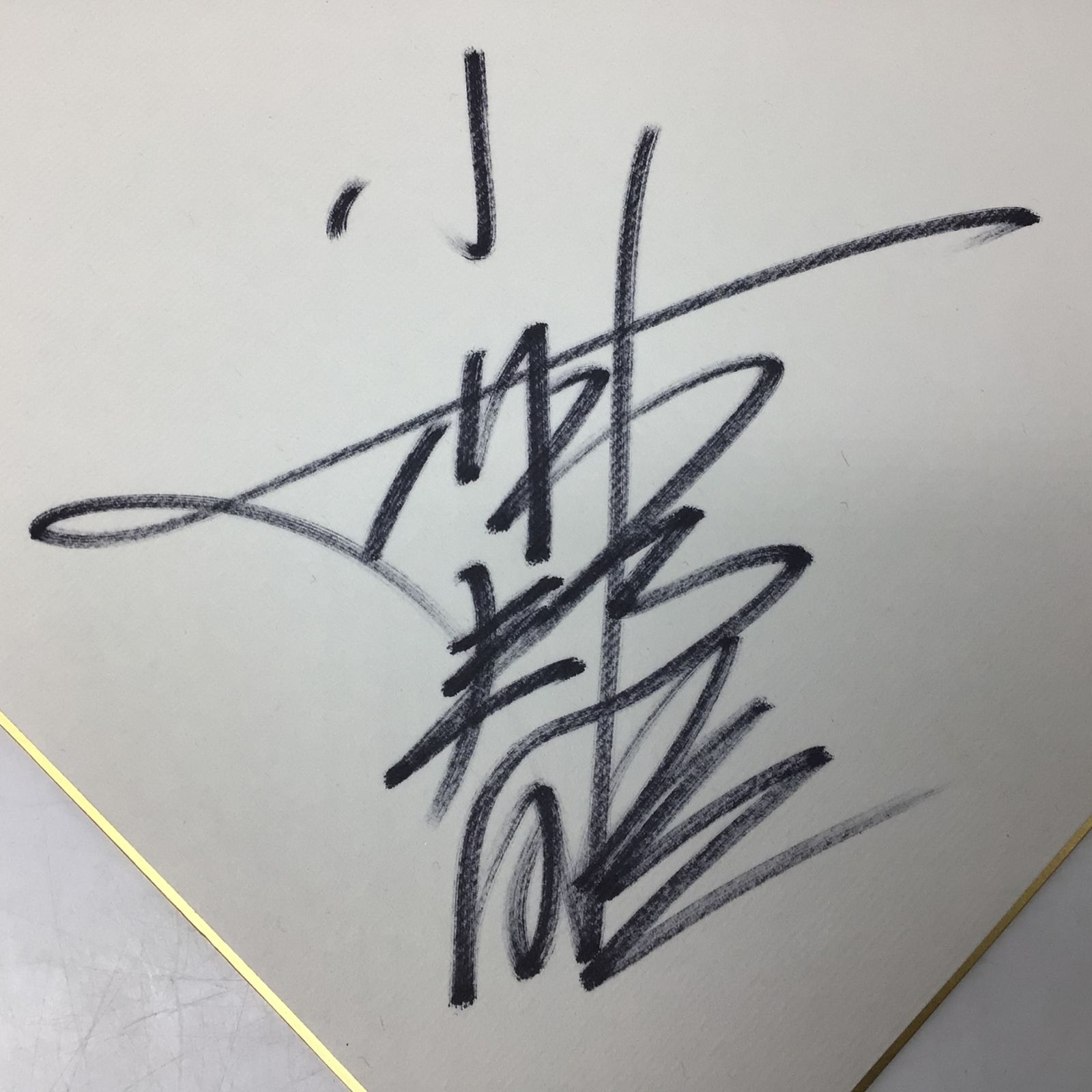 2261 【直筆サイン色紙】小林邦昭 虎ハンター 根性 写真付き 新日本