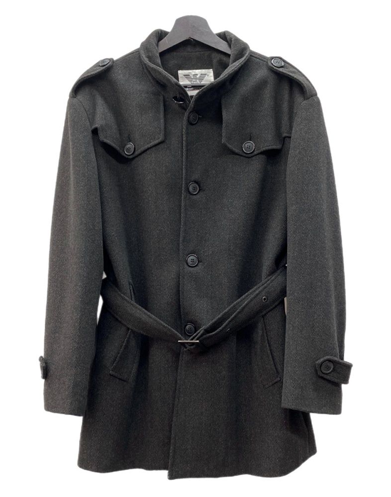 アルマーニ ARMANI Trench Coat トレンチ コート ボタンアップ ロング