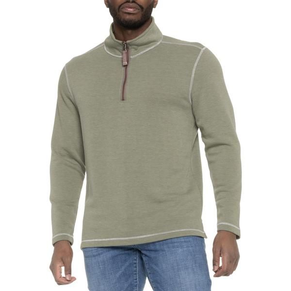 トゥルーグリット メンズ アウター パーカー・スウェット シャツ フリース True Grit Sea Ranch Fleece Shirt Zip Neck Long Sleeve Cedar