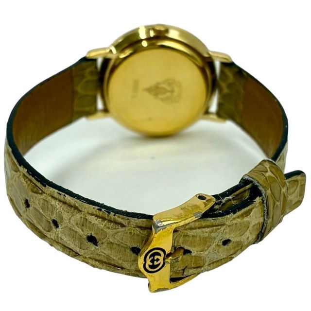 GUCCI ローマンベゼル クォーツ 腕時計 3000L ゴールド 純正外パイソン