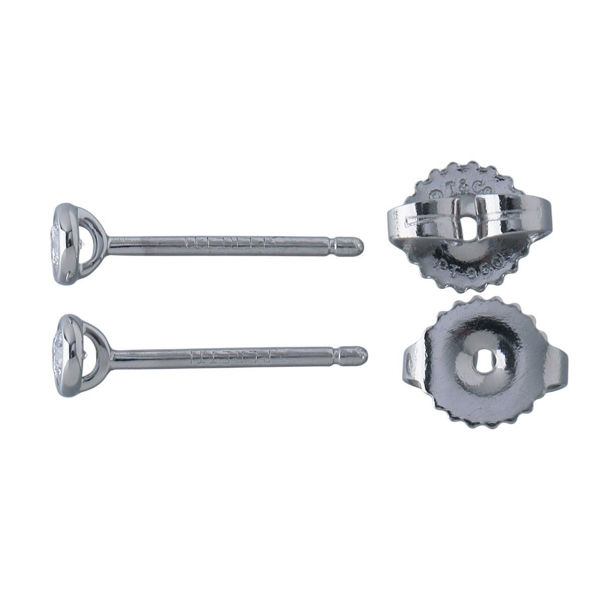 ティファニー ダイヤ ピアス バイザヤード 0.05ct×2 枠3.5mm PT950