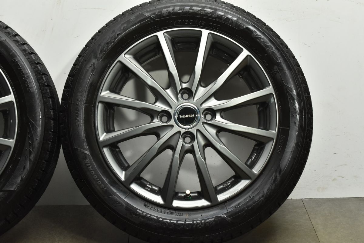 バリ溝 美品】バルミナ 15in 4.5J +48 PCD100 ブリヂストン ブリザック