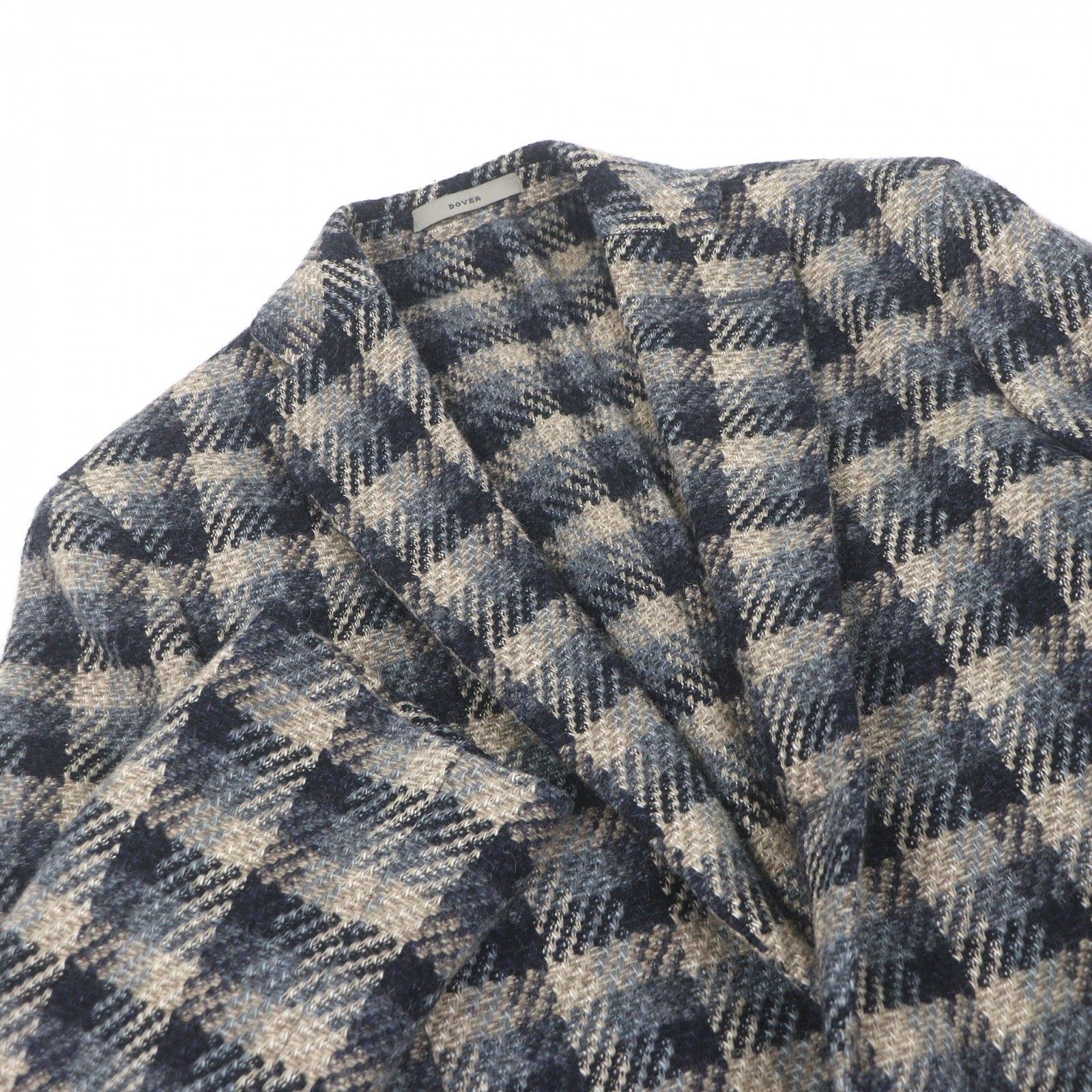 極美品□BOGLIOLI ボリオリ ウール リネン DOVER チェック柄 シングル