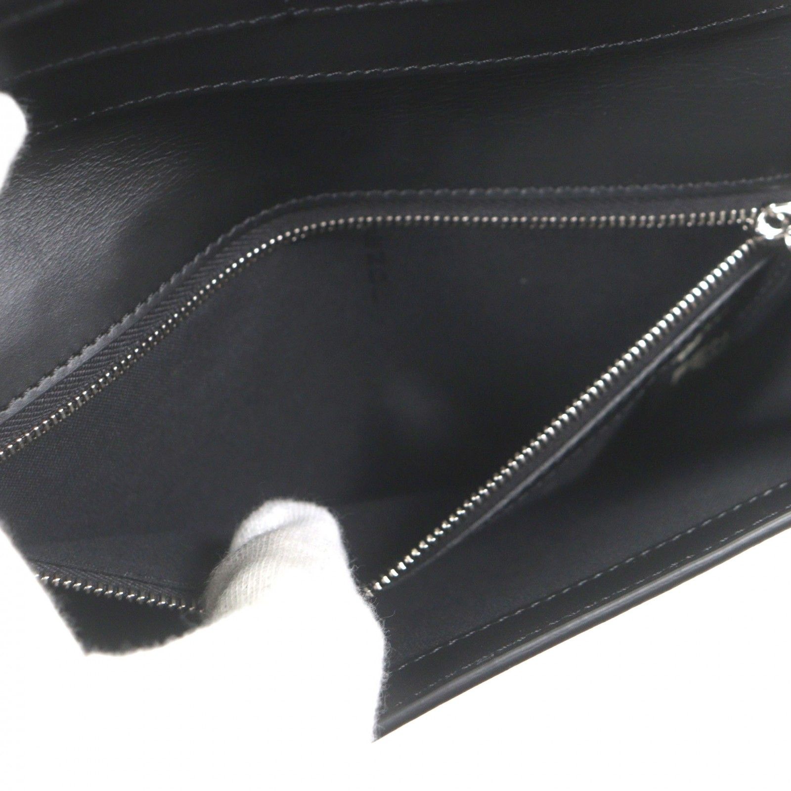 極美品▽FENDI フェンディ 7M0264 レザー マイクロズッカ ロング