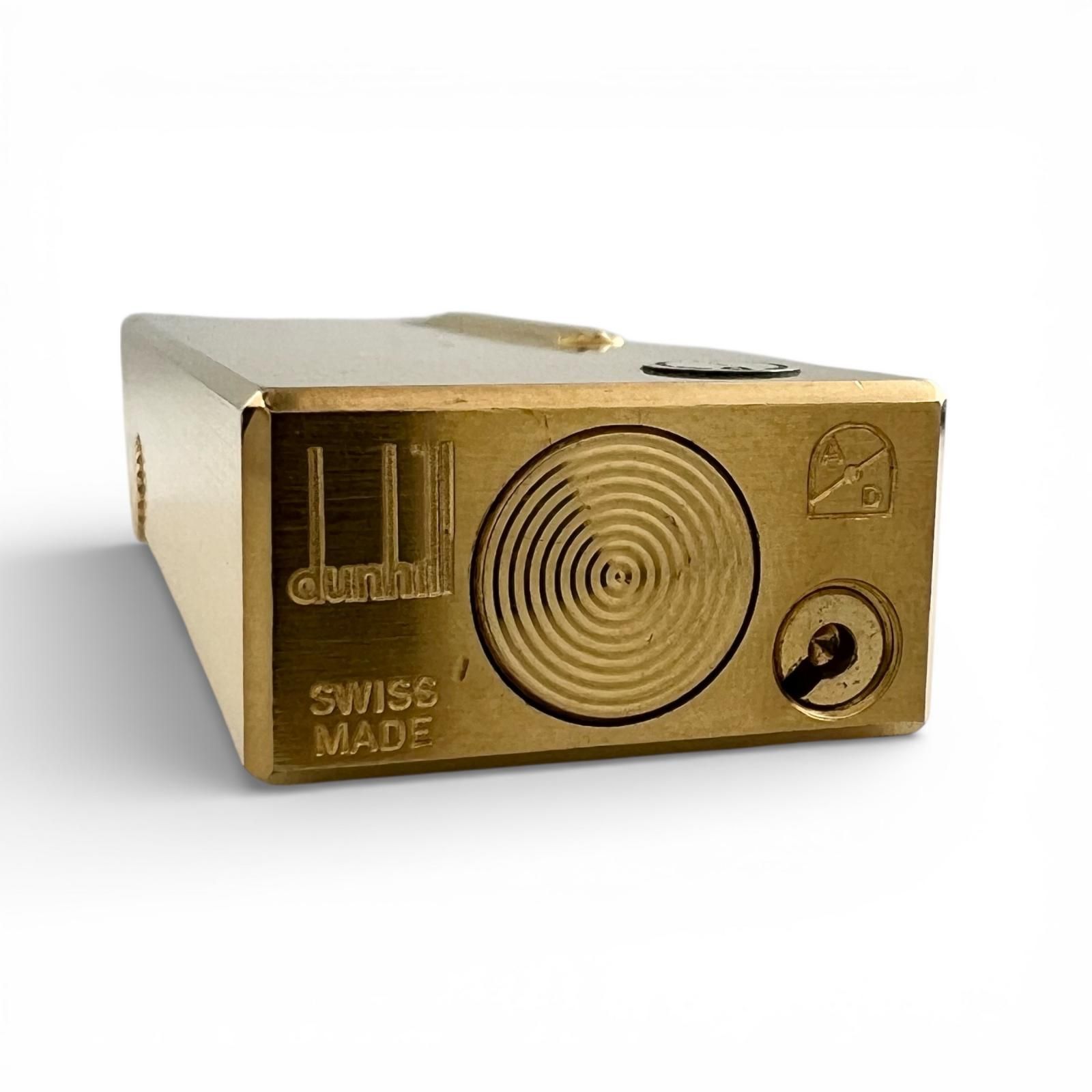 良品△Dunhill ダンヒル スクエア ヘアライン ローラー式 喫煙具 ガス