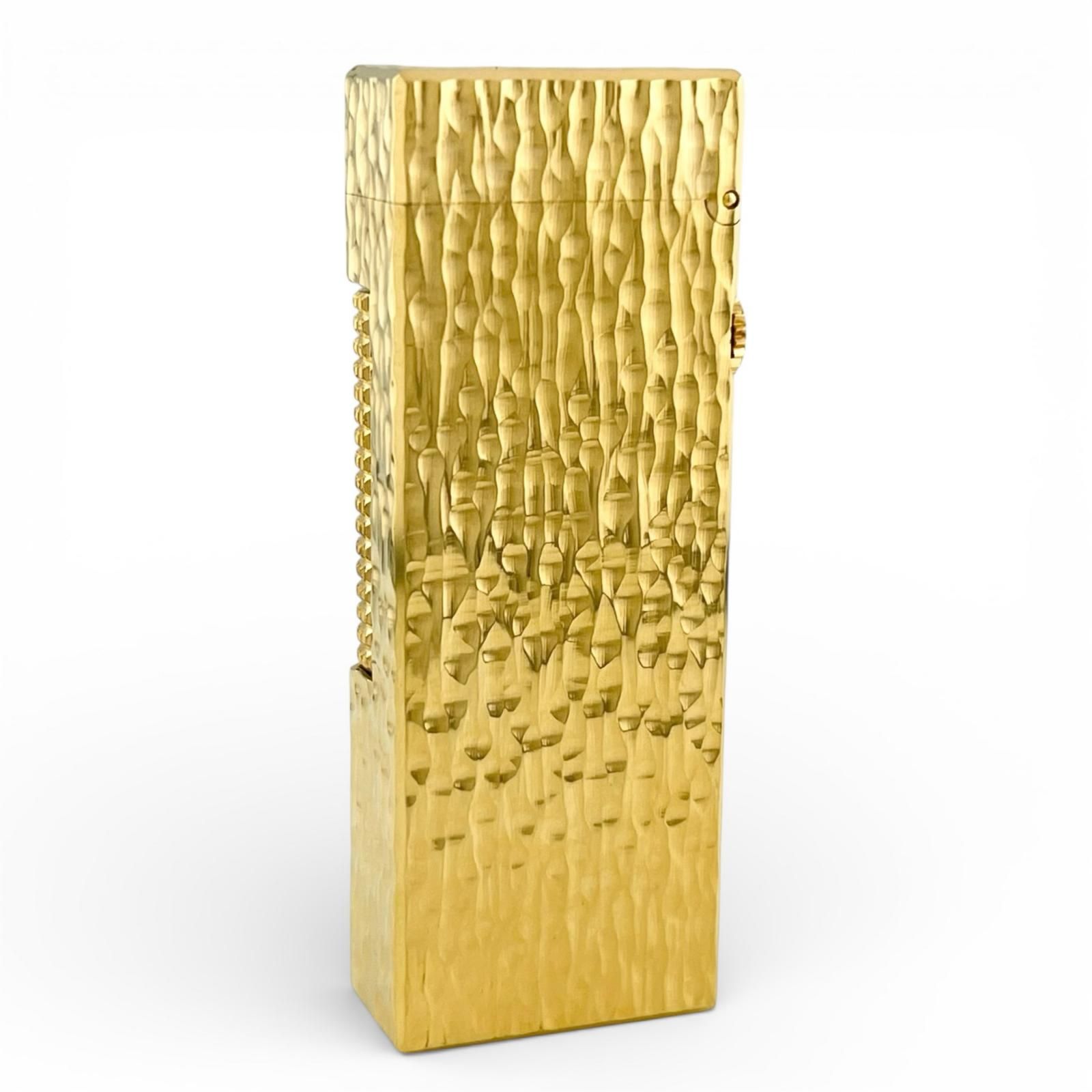 美品△Dunhill ダンヒル スクエア 総柄 ハンマード加工 ローラー式