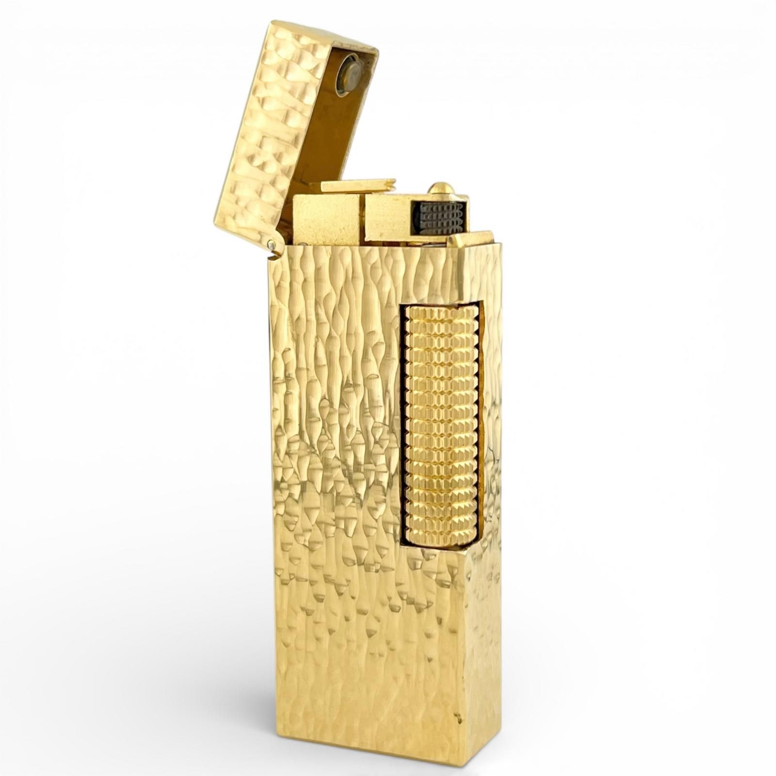 美品△Dunhill ダンヒル スクエア 総柄 ハンマード加工 ローラー式