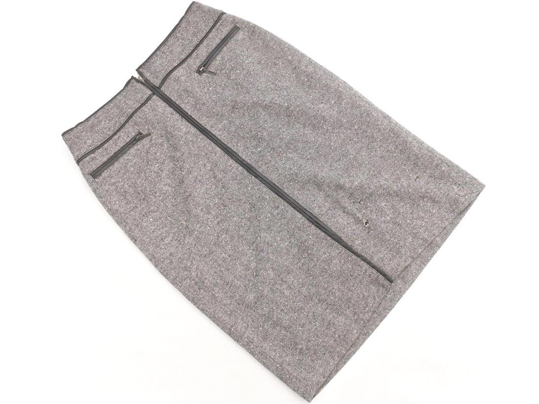 TRANS WORK トランスワーク ウール混 ファー 付 ジャケット スカート