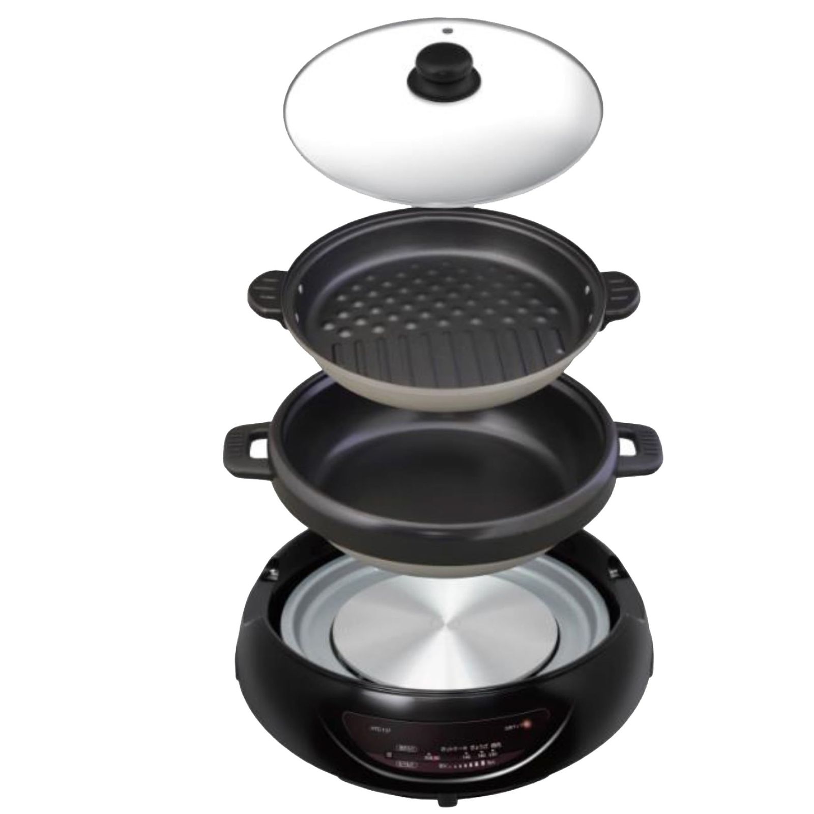 東京Deco] グリルなべ ホットプレート 脱着式 2枚プレート 深型 深さ