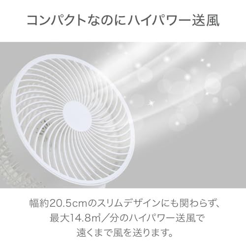 iimono117 壁掛式 洗える サーキュレーター 静音 24畳 360度 3D 首振り