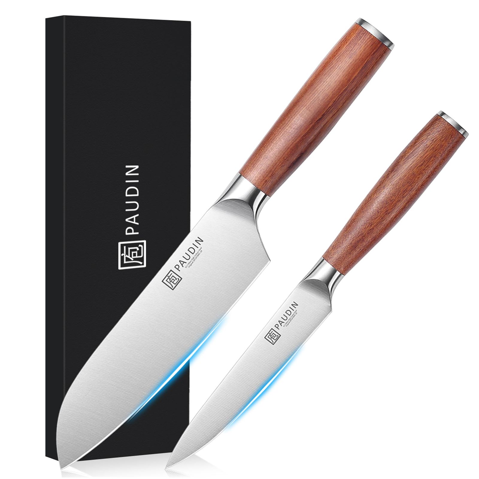 包丁セット PAUDIN 【三徳包丁・ペティナイフ】2本セット 天然木