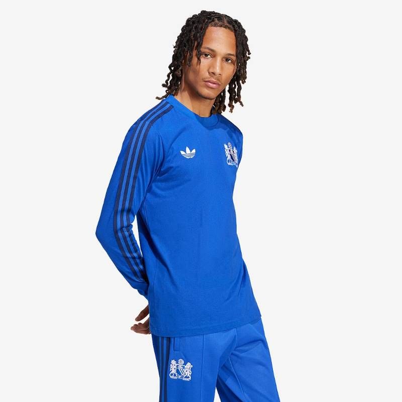 【送料無料・匿名配送】Sサイズ adidas Originals アディダス マンチェスターユナイテッド ジョージ・ベスト 復刻 レプリカユニフォーム レプリカシャツ 長袖 青 新品 正規品