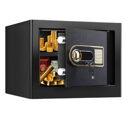 新品】金庫 家庭用 小型 業務用 耐火耐水 a4ファイル対応 テンキー式