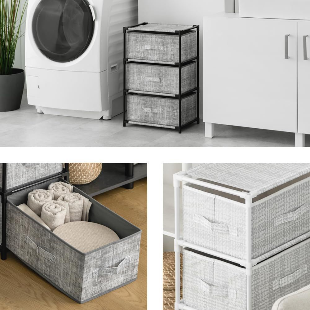 2面引き出し収納BOX 42×28×64cm ホワイト K2HB-WH チェスト・収納