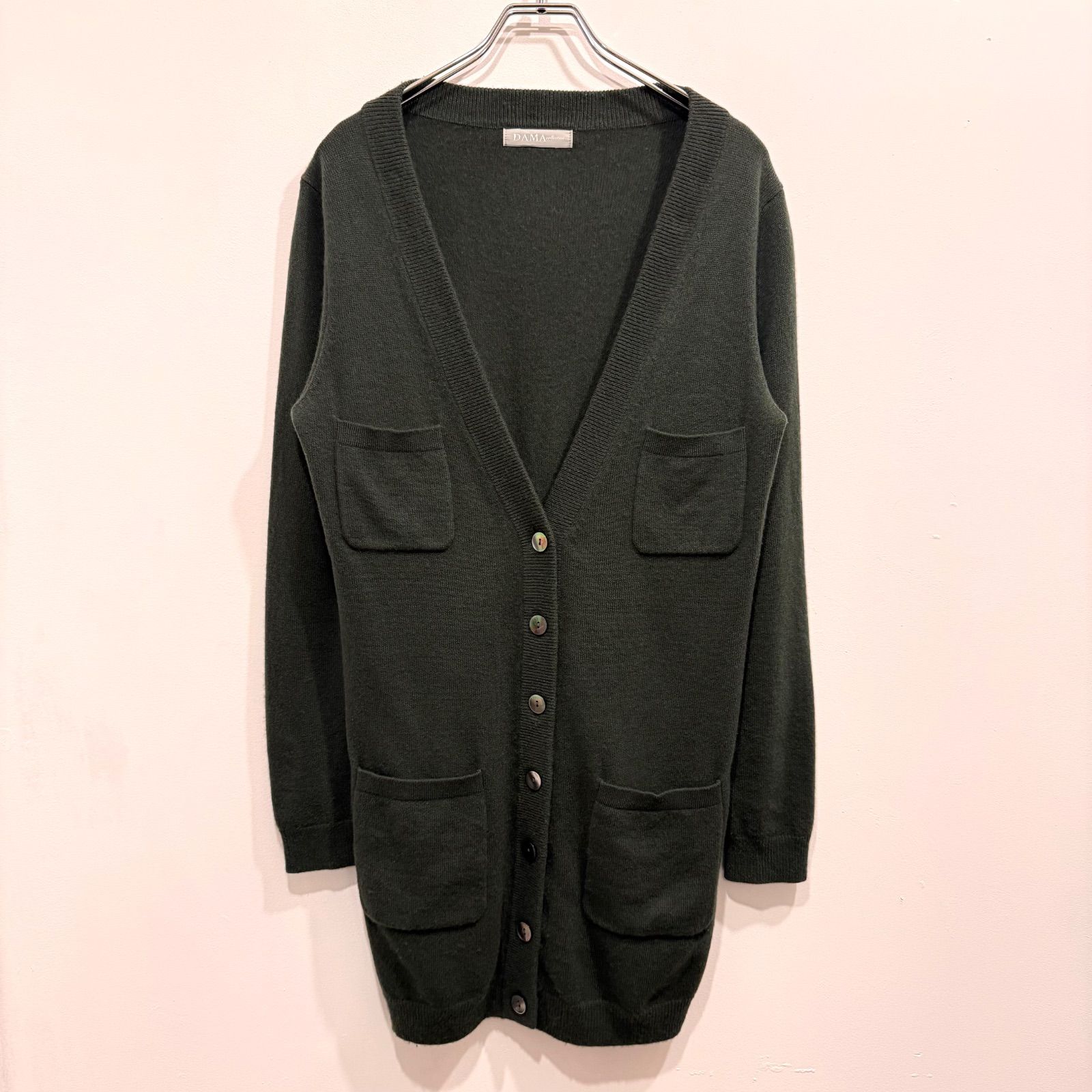 カシミヤ100% DAMA collection ミドル丈 セミロング カーディガン