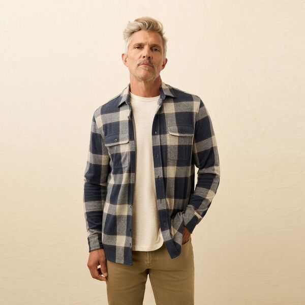 ファレティ メンズ アウター ニット・セーター シャツ Faherty Mens Legend Sweater Shirt Navy Cloud Plaid ネイビー