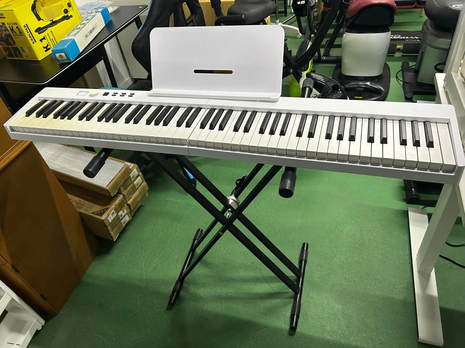 折りたたみ電子ピアノ Longeye 88鍵盤 充電タイプ ホワイト - メルカリ