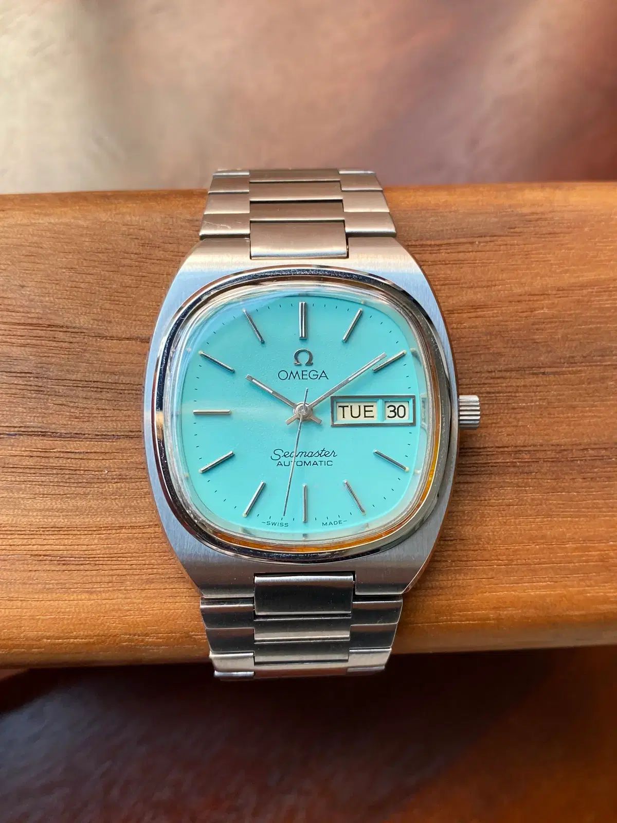 ヴィンテージ オメガ シーマスター テレビ ターコイズ ブルー Tiffany - Co. カラー