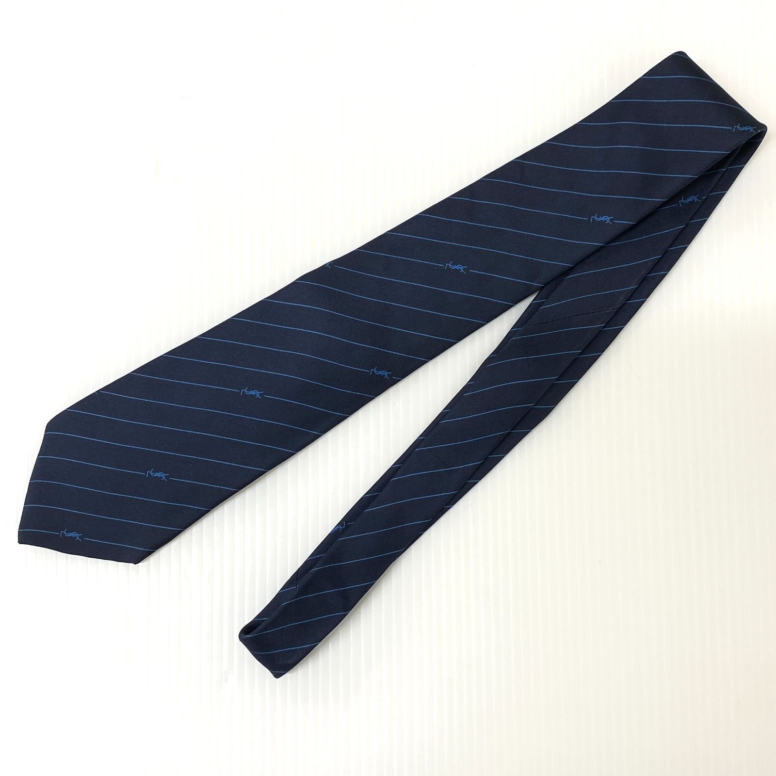 イヴ・サンローラン YSL ネクタイ シルク ロゴ ストライプ - メルカリ