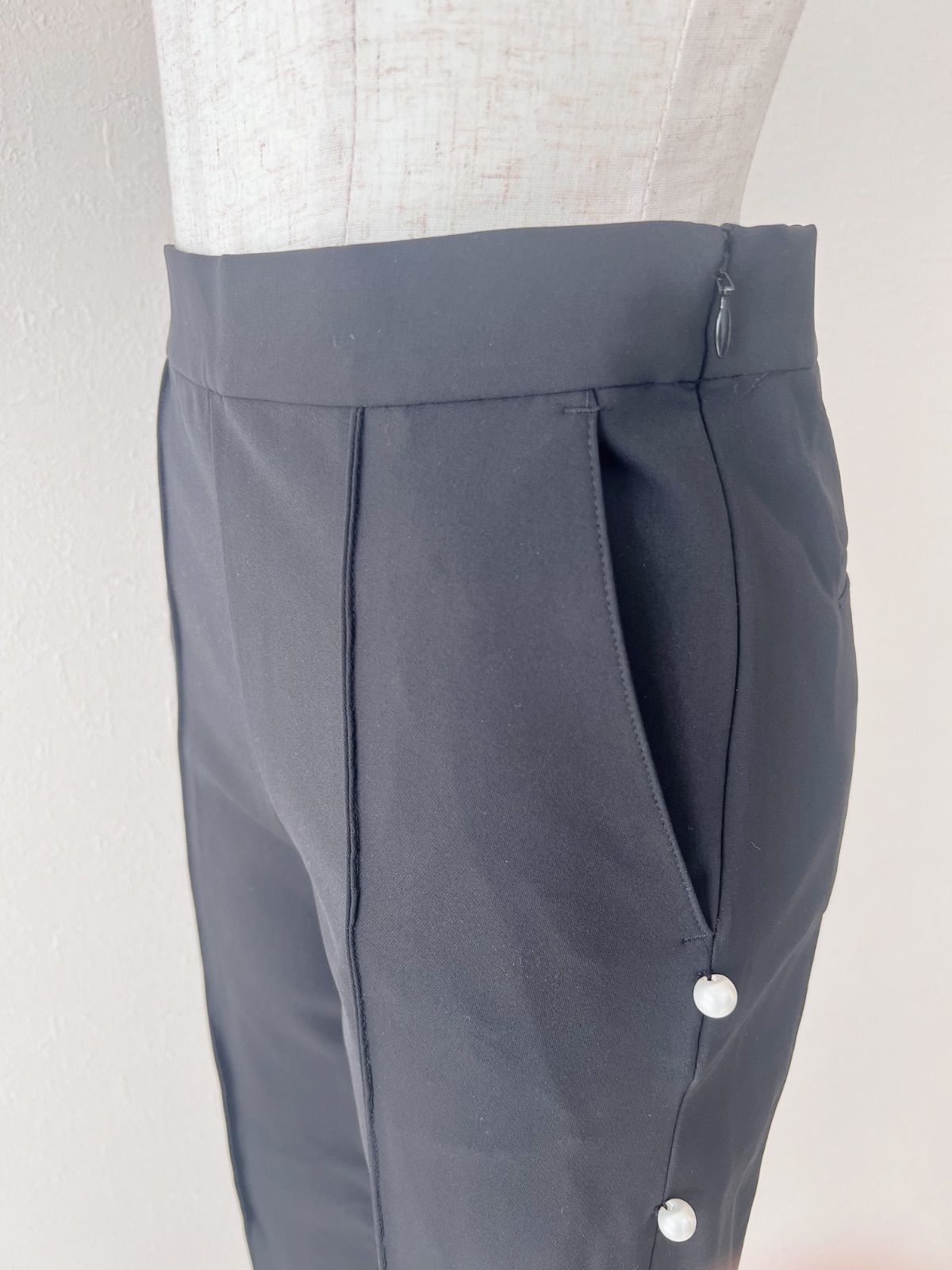 Ame no chi Hare アメノチハレ パンツ S ストレッチサイドパールパンツ