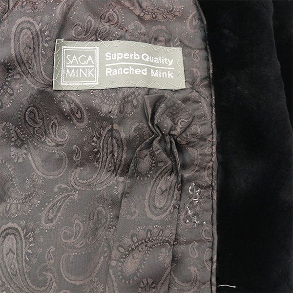 サガミンク SAGA MINK ミンク 毛皮 ファー コート ミンク ブラック